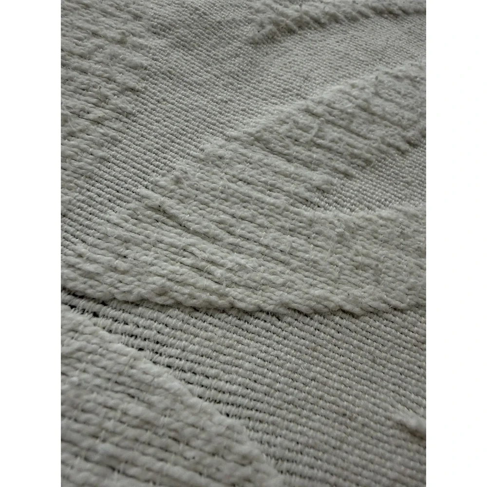 Vtg. KING Bedspread Crown Crafts WOVEN Ivory Cotton 112